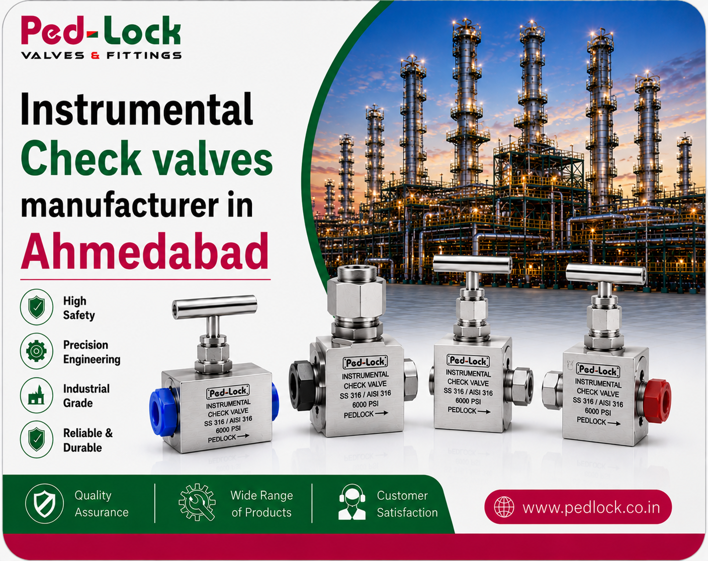 Instrumental Check valves manufacturer in Ahmedabad