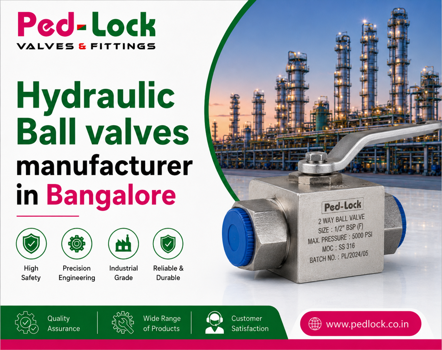 Hydraulic Ball Valves Manufacturer in Bangalore