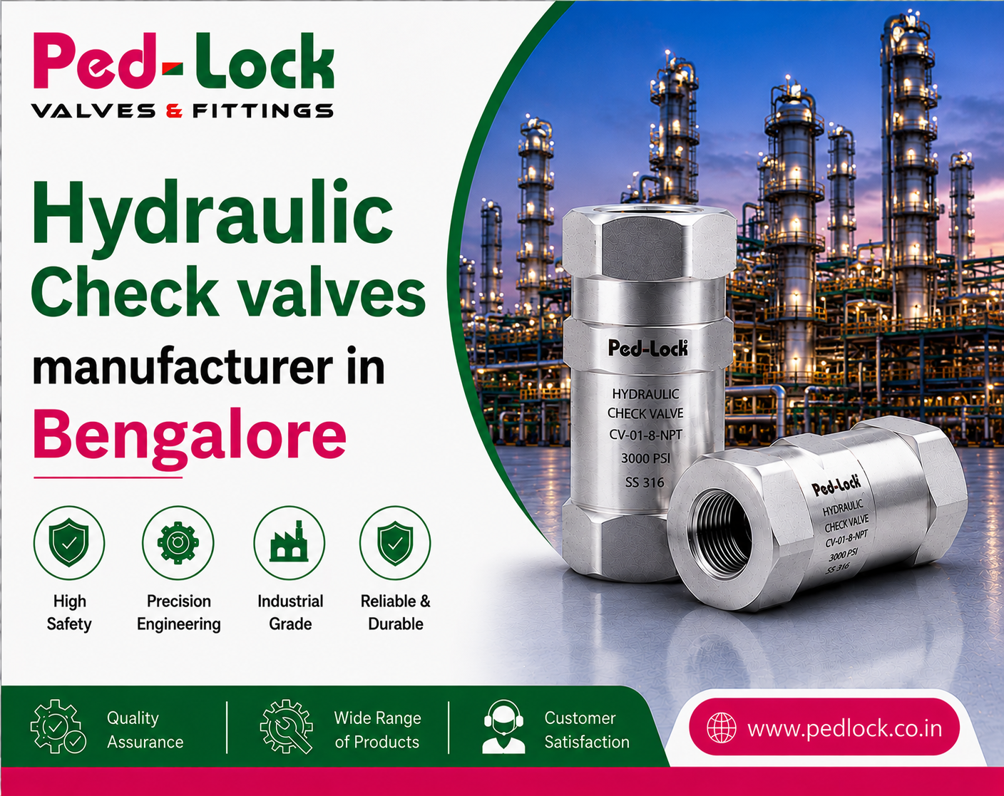 Hydraulic Check Valves Manufacturer In Bengalore