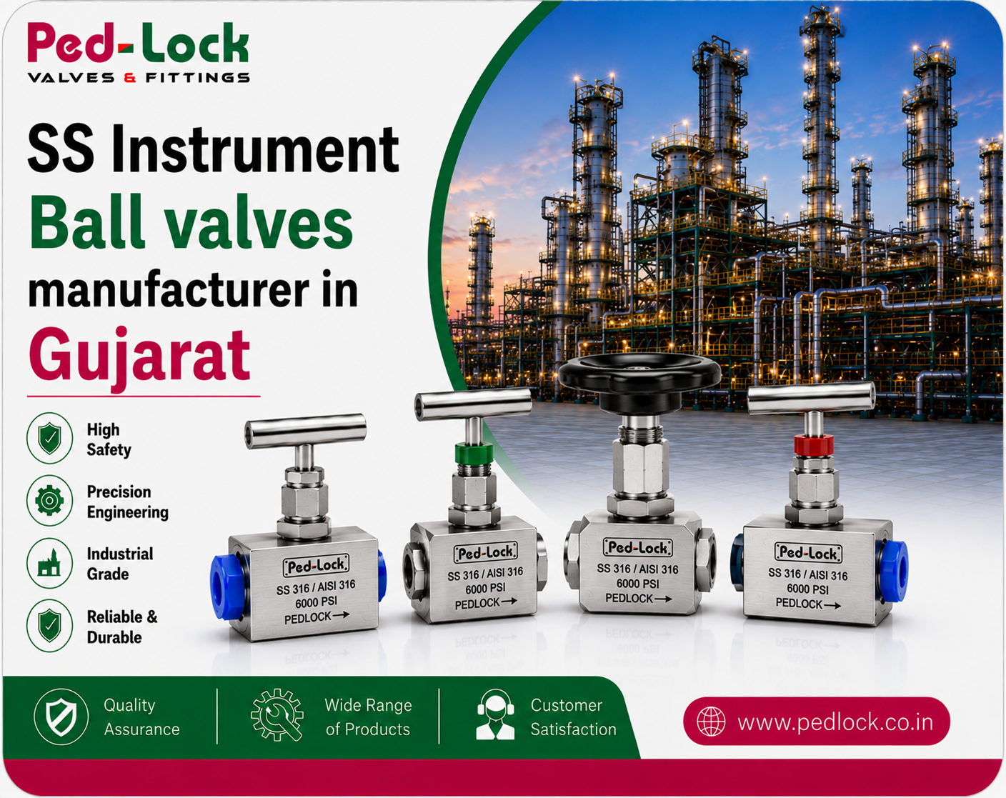 SS Instrument Ball Valves Manufacturer In Gujarat