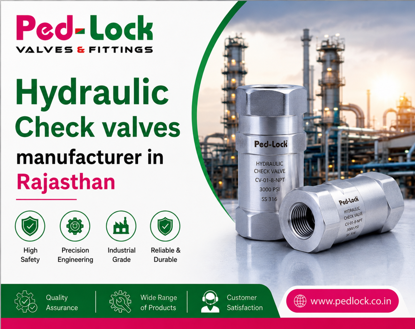 Hydraulic check valves manufacturer in Rajasthan