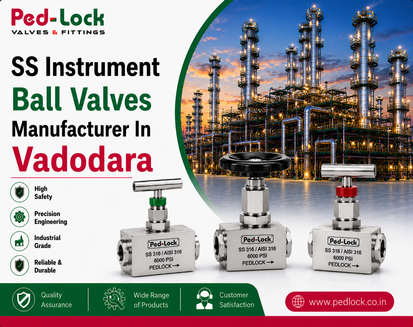 SS Instrument Ball Valves Manufacturer In Vadodara